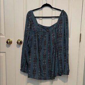 Sonoma Blue and Brown Floral Blouse